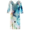 thumbnail image 4 of EQWLJWE Robes d'Été pour Femmes 2023 Mode Femmes Été Rétro Décontracté Chandail Imprimé Aguichant Robe à Manches Courtes, 4 of 4