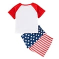 thumbnail image 5 of Toddler Baby Boy 4th of July Outfit Short Sleeve USA Flag Tee Shirt and Casual Shorts 2Pcs Fourth of July Summer Clothes,Red, 5 of 6