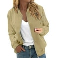 thumbnail image 3 of Duoif Womens Jacket, Women's Jacket Casual Coat Zip up Outerwear Windbreaker with Pockets Jackets for Women Khaki XL, 3 of 9
