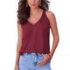 thumbnail image 1 of Mujer Satén de seda Tank Top Cuello en V Casual Color puro Satén de seda Camisola básica Camisa sin mangas, 1 of 6