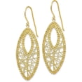 thumbnail image 2 of Solid 14K Yellow Gold Oval & Web Earrings - 48mm, 2 of 6