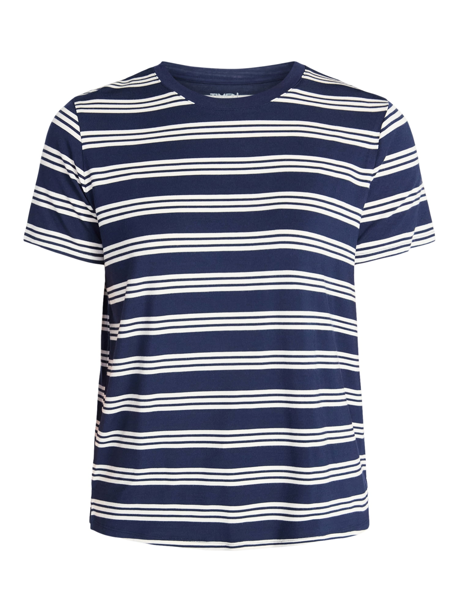 Time and Tru Women's Boxy Tee with Short Sleeves, Sizes XS-XXXL