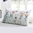 thumbnail image 5 of Pastoral Floral Throw Pillow Cover 16 x 24 Inch Decorative Pillow Cover Colorful Flowers Butterflies Garden Lumbar Pillowcase Seasonal Rectangle Cushion Case for Couch Sofa Bed Living Room, 5 of 7