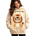 thumbnail image 3 of DHFJKG Women's Hoodie With Pet Pouch, Cute Lion Graphic Pet Holder Zipper Pocket Carries Pullover, 3 of 5