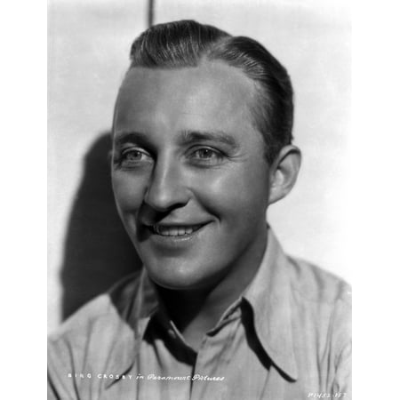 Bing Crosby Smiling In White Polo Close Up Portrait With White 