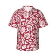 thumbnail image 2 of Picia Red Flowers Gentle Cotton Regular Fit Short Sleeve Casual Hawaiian Shirt for Men-Small, 2 of 9