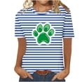 thumbnail image 1 of Camisetas Casuales de Mujer Nueva Moda Impresa Cuello Tripulado Manga Corta, Top Ligero para Diario Y Fiesta, 1 of 4