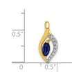 thumbnail image 4 of Finest Gold 14K Diamond & Marquise 0.37 Sapphire Pendant, 4 of 4