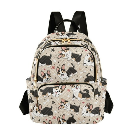 Fashion backpack Corgi quilted backpack women travel backpack suitable for travel sports
