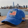 thumbnail image 2 of 250th Anniversary USA Adjustable Hat Independence Day American Flag Cap Distressed Washed Casual Cap 1776-2026 Patriotic Tribute Hat,Royal Blue, 2 of 5
