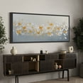 thumbnail image 3 of Large Framed Canvas Print Yellow & White Abstract Butterfly in Group Wall Art Decorative Ready to Hang Painting for Living room Bedroom - 60"x30" Black Frame, 3 of 9