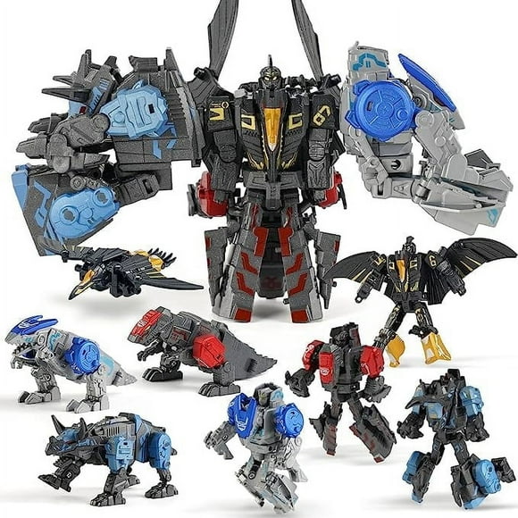 POINTERTECK 11 Shapes Dinosaur Transforming Robot Toys for Kids 6+ 4 Packs STEM Transformed Action Figure Alloy Dinosaur Toys 4-in-1 DinoRobot Model Toys Birthday Gifts for Boys Girls