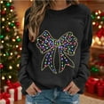 thumbnail image 2 of Makaor Sweatshirts for Women Christmas Crew Neck Tops Fleece Long Sleeve Pullover Graphic Casual Fall Clothes Black, 2 of 4