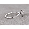 thumbnail image 4 of HeartsAndYou 1ct Oval Moissanite Engagement Ring for Women Halo Solitaire with Accent 18k White Gold Over Silver, 4 of 7