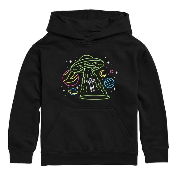 Instant Message - Ufo In The Sky - Toddler and Youth Pullover Fleece Hoodie