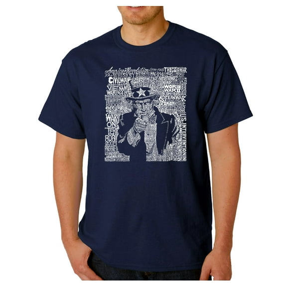 LA Pop Art Men's Word Art T-Shirt - UNCLE SAM