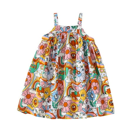 

Dresses for Birthday Girls Little Girl Christmas Sweater Toddler Girls Sleeveless Cartoon Floral Prints Princess Dress Dance Party Dresses Clothes