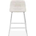 thumbnail image 7 of LUE BONA Checkered Pattern Faux Leather Bar Stools, Antique White (Set of 4), 7 of 7