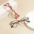 thumbnail image 2 of TR90 Women Cat Eye Glasses Frame Acetate Temples Transparent Pink Spectacle with Spring Hinge for Prescription Lenses (transparent pink), 2 of 7