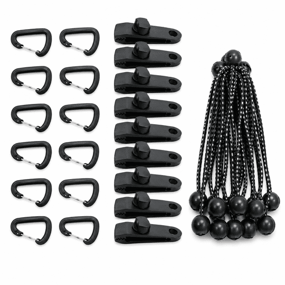 Tarp Clips Bungee Cords Heavy Duty Lock Grip with Ball Tent Clamp Clips for Outdoor Camping