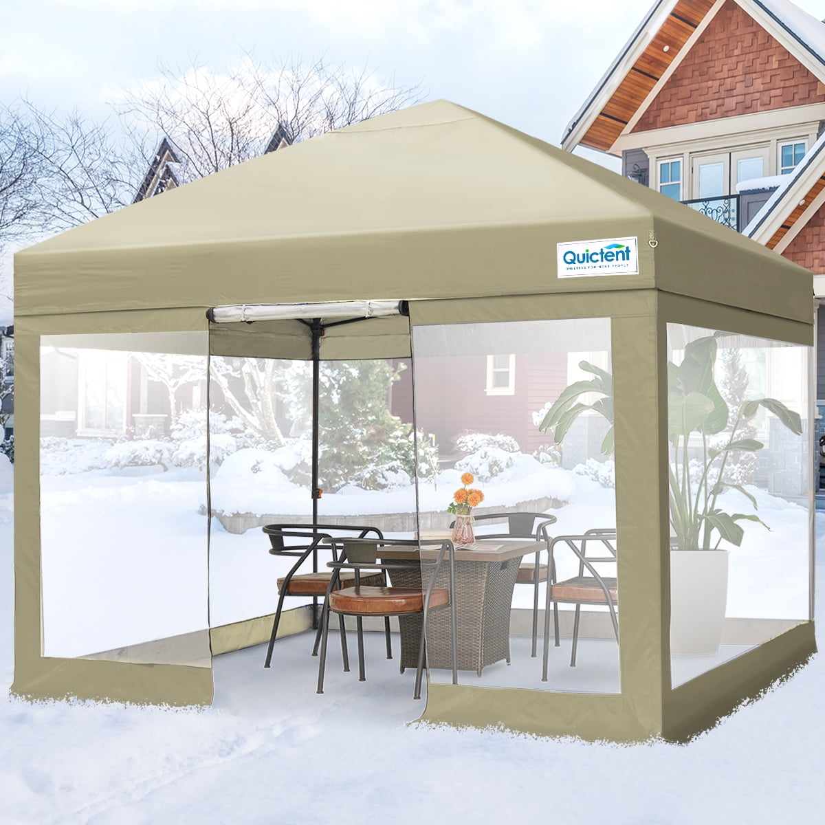Quictent 10'x10' Clear Canopy Tent Ez Pop up Canopy Tent with Sidewalls
