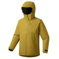 thumbnail image 5 of bbymog Rain Jacket Men Solid Color Windproof Outerwear Long Sleeve Zip Up Hooded Raincoat Outdoor Hiking Fishing Oversized Windbreaker Yellow S, 5 of 8