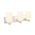 thumbnail image 5 of Aspen Creative 62220, Three-Light Metal Bathroom Vanity Wall Light Fixture, 22" Wide, Transitional Design in Satin Nickel, 5 of 6