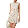 thumbnail image 3 of Women'S Plaid Skirt Sets 2 Piece Outfits Vest Top and Pleated Mini Skirt Suit L, 3 of 9