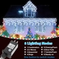 thumbnail image 4 of 99ft Christmas Icicle Lights, Curtain Fairy Icicle String Lights with 228 Drops, Led Christmas Twinkle Lights for Holiday, Party, Christmas Decorations, White, 4 of 7
