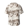 thumbnail image 7 of Picia Western Desert Cowboys3 Men's Linen Shirts Short Sleeve Cuban Beach Shirts Casual Shirts Button Down Shirt for Men Beach Summer Wedding Shirt-Medium, 7 of 7