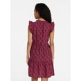 thumbnail image 4 of Time and Tru Women’s and Women’s Plus Flutter Sleeve Cotton Mini Dress, Sizes XS-4X, 4 of 6