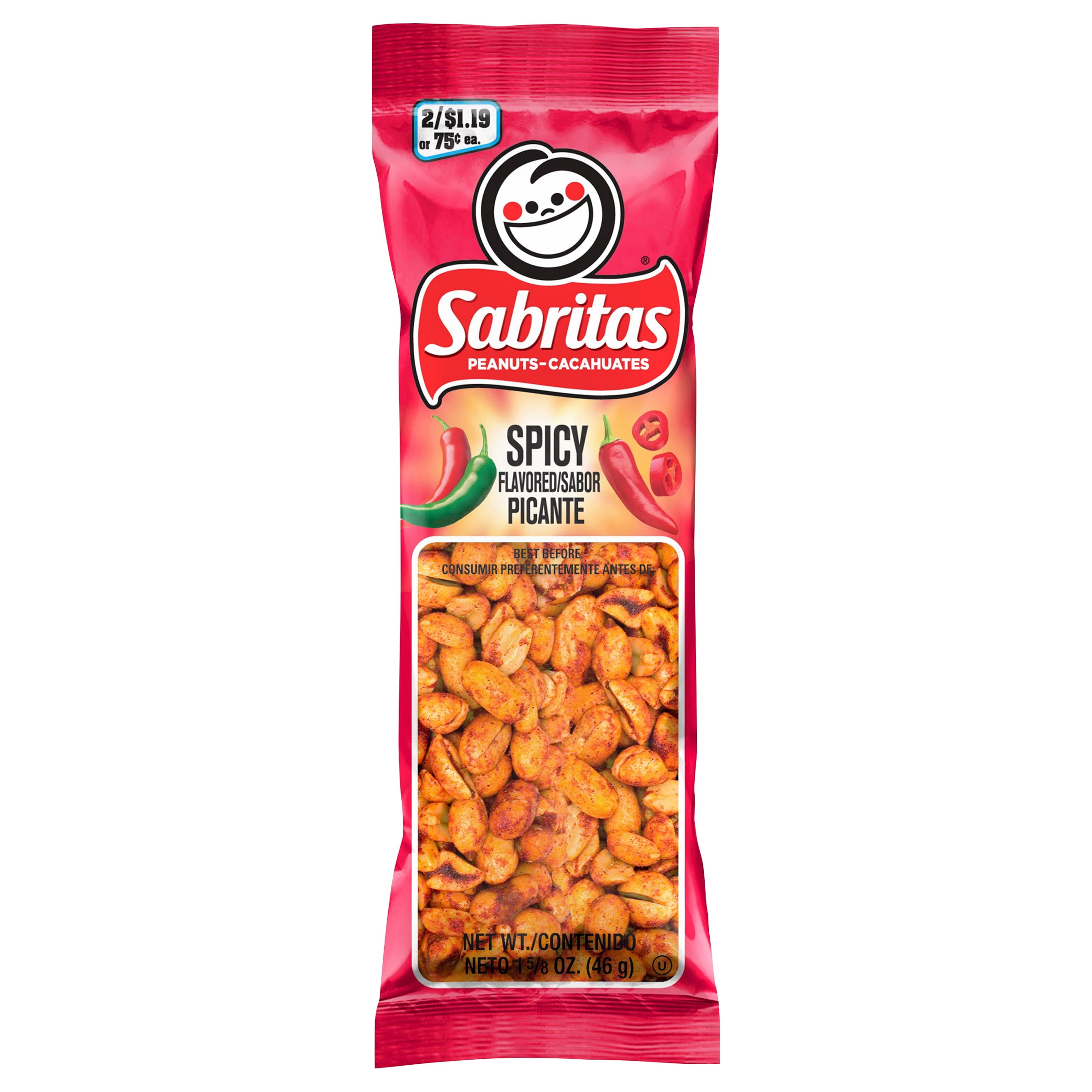Frito-Lay Sabritas Peanuts Picante Spicy 1.625z