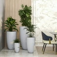 thumbnail image 5 of LeisureMod Crete 4-Piece Fiberstone Tapered Round Planter Set in Gray, 5 of 13