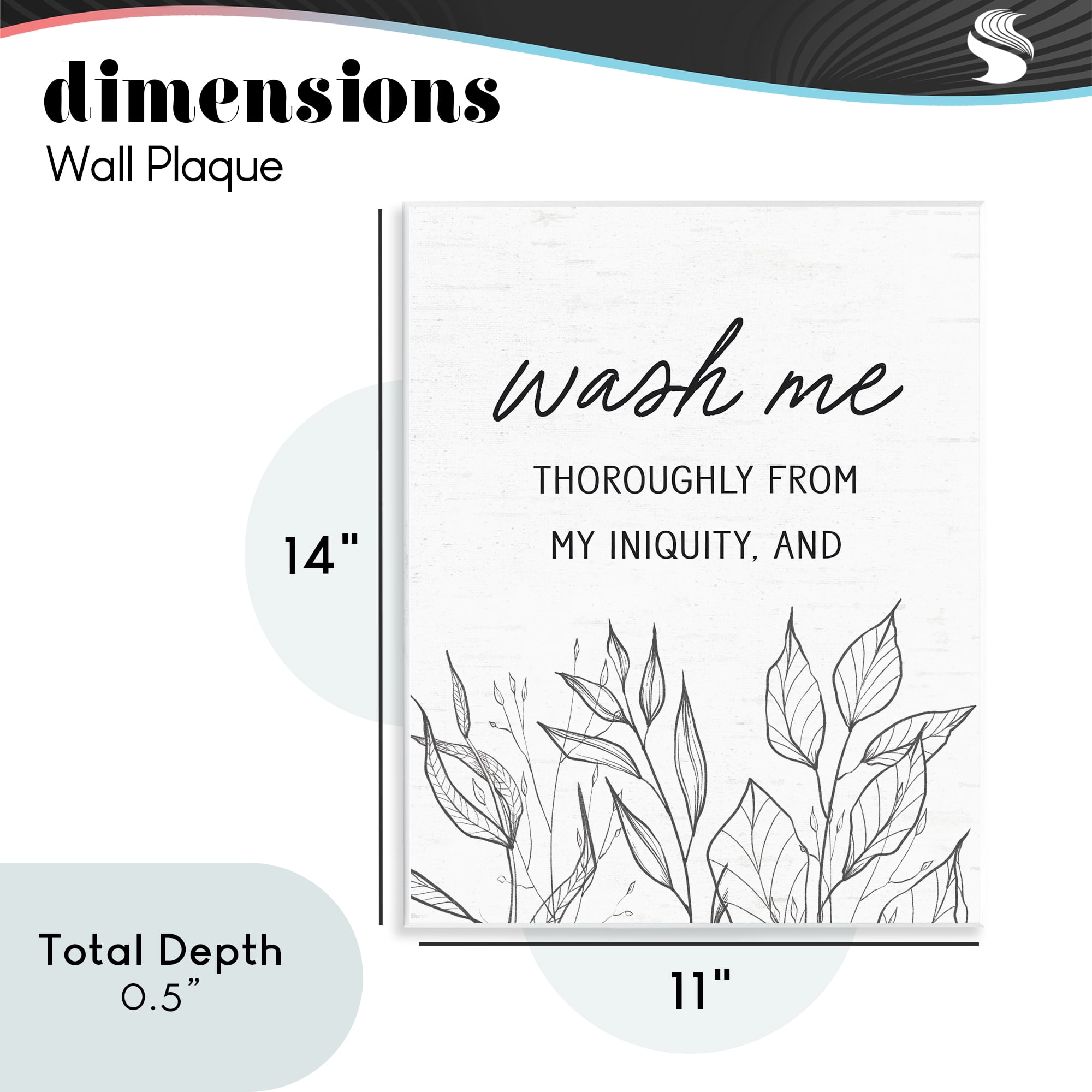 Wash Me Thoroughly Scripture Wall Plaque Art, design by Lettered and Lined