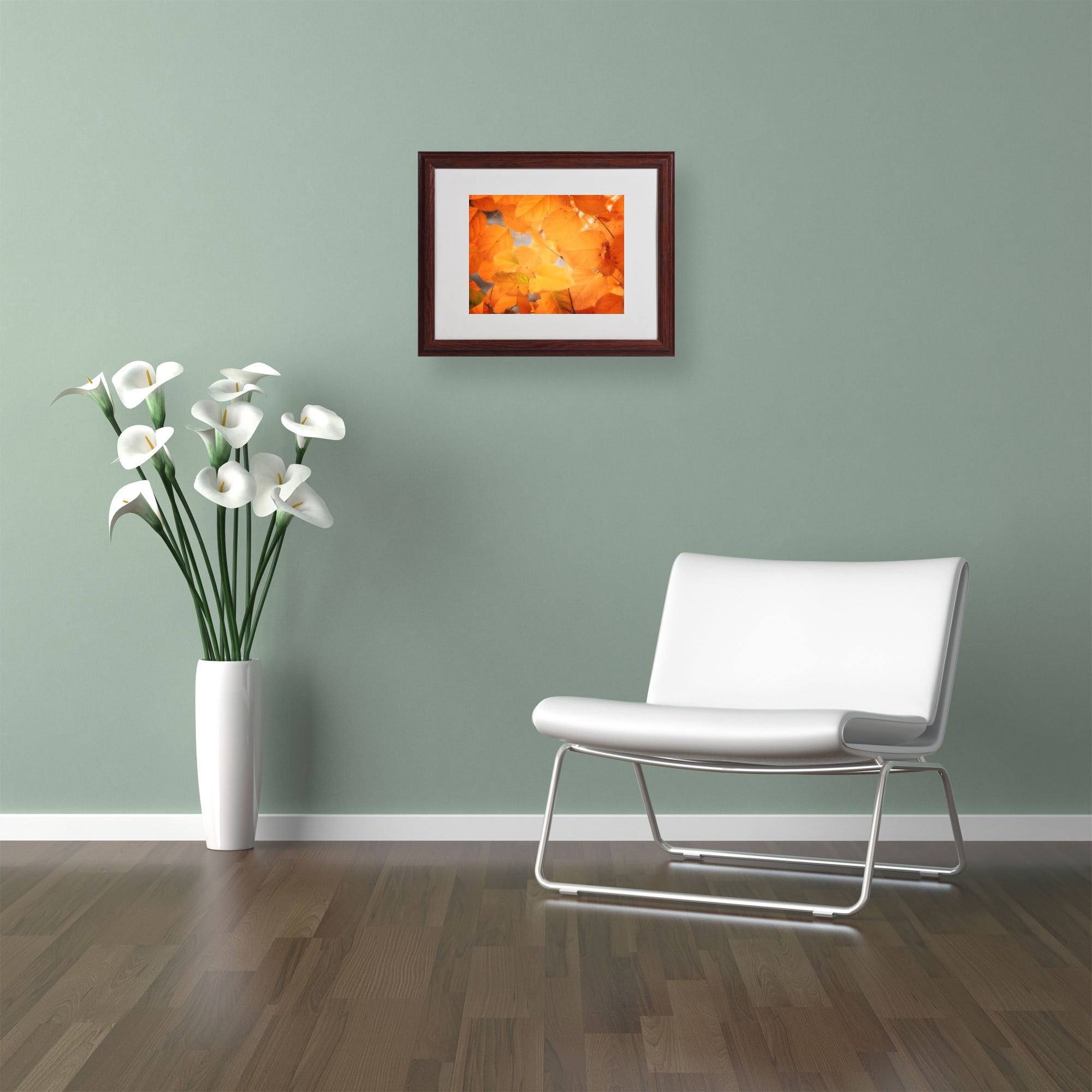 Trademark Fine Art "Seasonal Leaves" Canvas Art by Philippe Sainte-Laudy, Wood Frame