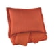 thumbnail image 1 of "Juego de colchas de tela King de 3 piezas con canales verticales cosidos, naranja" Benzara Inc BM231418, 1 of 2