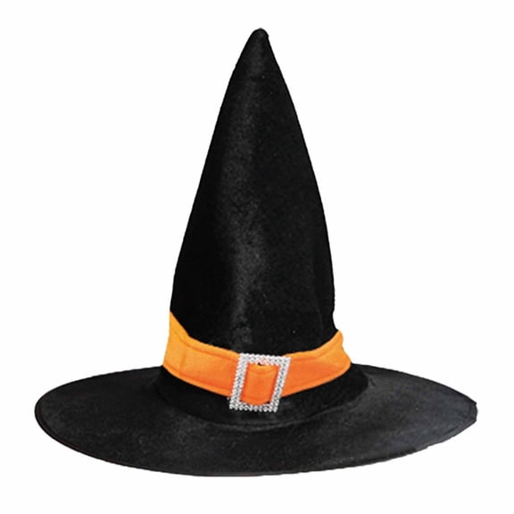 Odeerbi Kids Boys Girls Halloween Witch Hat Velvet Wide Brim Pointed Tall Hat Party Dress Up Accessory