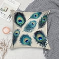 thumbnail image 5 of Peacock Feathers Pillow Covers,Peacock Feathers Throw Pillow Covers 24"×24" ,Living Room Sofa Couch Pillow Covers,Decorative Pillow Covers, 5 of 7
