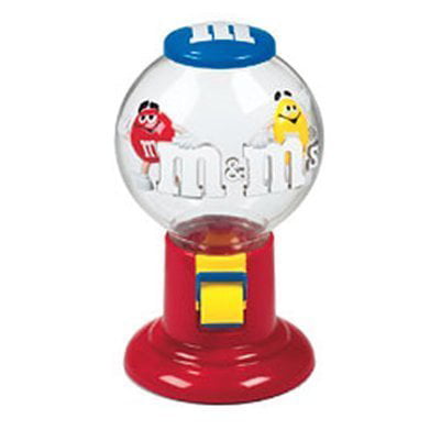 2019 M&M'S YELLOW CHARACTER LIMITED EDITION 12" GUM BALL GLOBE CANDY DISPENSER 
