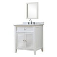 thumbnail image 2 of J & J International 32S12-WBK-M Shutter 32 in. White Vanity with Black Granite Top & Mirror, 2 of 7