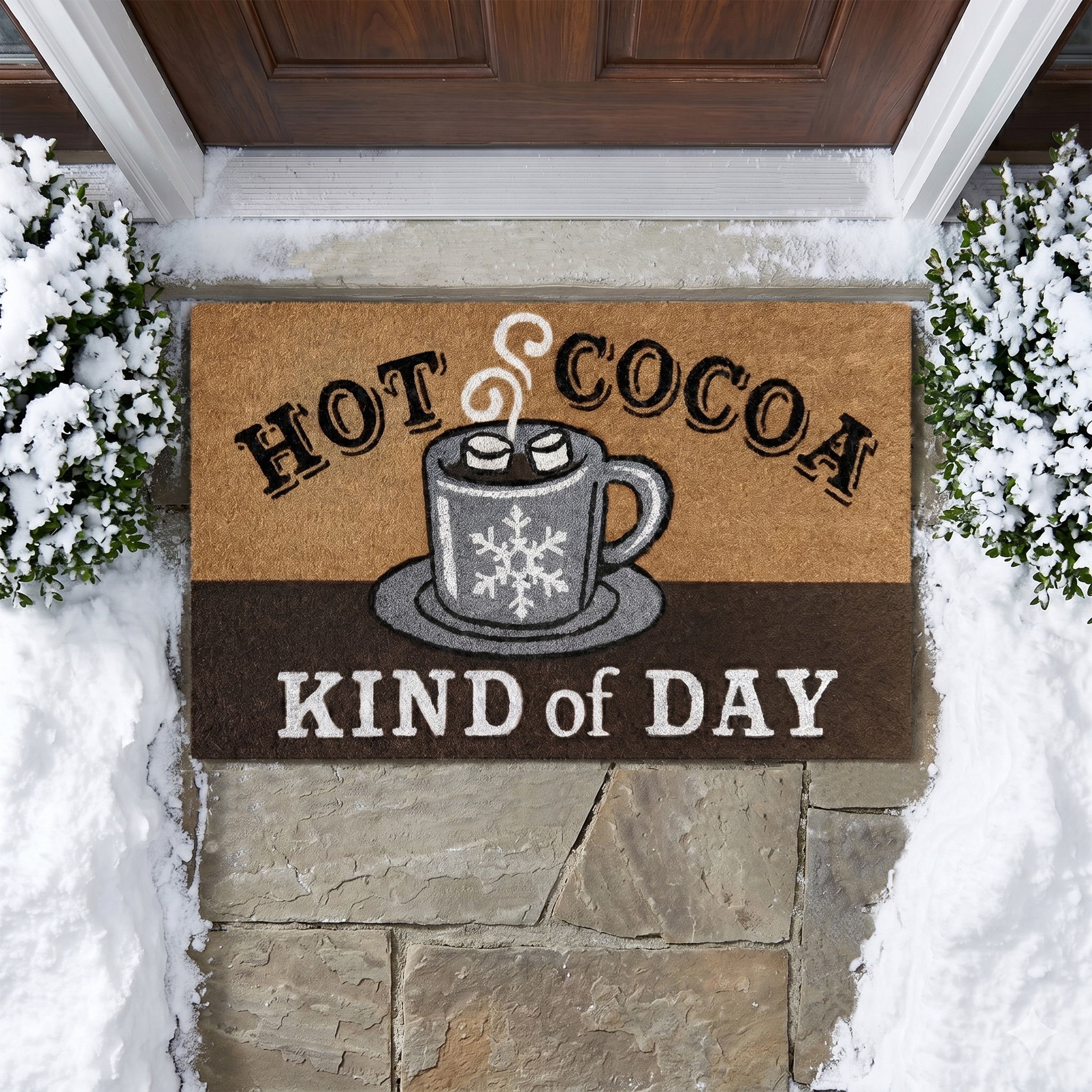 Achim Printed Coir Holiday Doormat 18" x 30" - Hot Cocoa