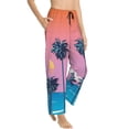 thumbnail image 2 of Kll Womens Beach With Palm Trees Print Pajama Pants Soft Pajama Bottoms For Women Cozy Lounge Pants, 2 of 9
