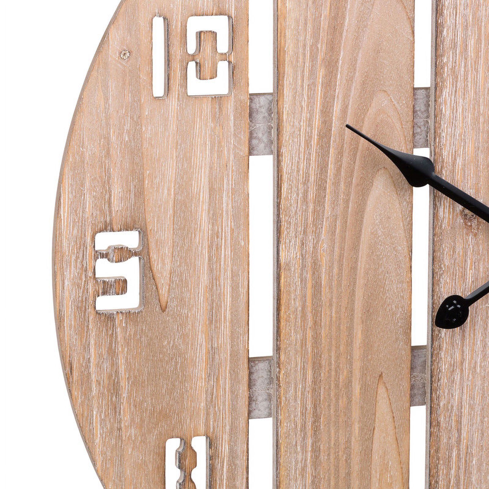 Sage Timber Natural Tone Round Wood Wall Clock