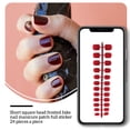 thumbnail image 4 of Vogacara 24 piezas de uñas postizas de ataúd esmerilado DIY exquisito estilo francés novela agraciada personalidad uñas acrílicas para amantes de la Juegos de manicura 27 rojo cereza Vogacara CE011411-27, 4 of 5