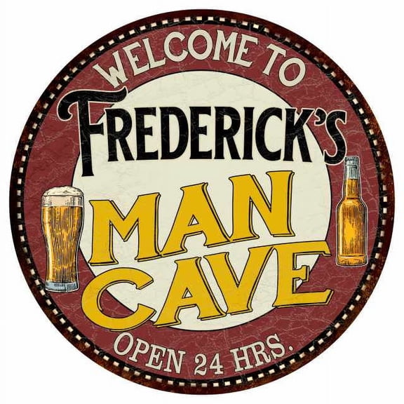 Frederick's Man Cave 14" Round Metal Sign Kitchen Bar Wall Decor 100140035493