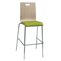 KFI Studios Jive Barstool, Natural Wood Back, Avocado Seat