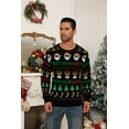thumbnail image 4 of QDG Mens Ugly Christmas Sweater Reindeer Snowflakes Funny Fairisle Pullover Knit Crewneck, 4 of 8
