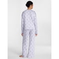 thumbnail image 3 of Joyspun Women's Cozy Lounge Collection Hacci Henley Top and Pants, 2-Piece Pajama Set, Sizes XS-3X, 3 of 5