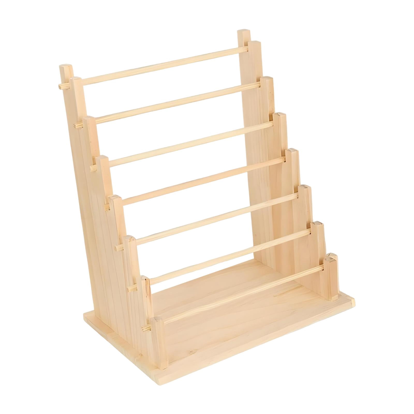 HILABEE Wooden Ribbon Organizer Rack, Washi Tape Organizer, Jewelry Storage, Hanging Rack, Bracelet Display Stand for Florists, Photo Props
