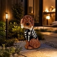 thumbnail image 3 of Halloween Skeleton Goldendoodle Dog Statue, Curly Brown Resin Poodle Figurine with Skeleton Outfit for Tabletop and Home Decor, 3 of 6
